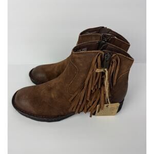 Born Women's Kenia Rust Tobacco Distressed (Brown) Booties Size 7